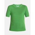 thumbnail image 6 of Time and Tru Women's Crewneck Sweater with Short Sleeves, Lightweight, Sizes XS-XXXL, 6 of 6