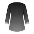 thumbnail image 5 of TKLPEHG Womens 3/4 Sleeve T Shirts V-Neck Crochet Lace Trim Tunic Tops Fall Tops Casual Comfy Loose Lightweight Fashion Solid Color Pullover (Black,S), 5 of 5