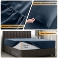 thumbnail image 6 of Lux Decor Collection King Bed Sheets - 16 Inch Deep Pocket 6 Piece Microfiber Bedding Sheets & Pillowcase Sets - Navy Blue, 6 of 11