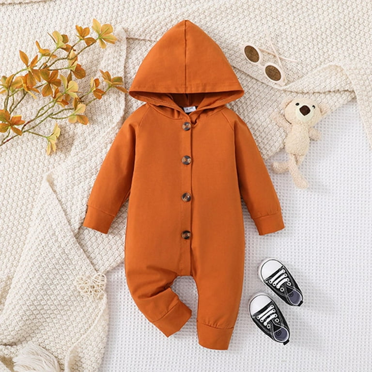 XYIJANI Cloud Island Baby Clothes Toddler Baby Long Sleeve Hoodie Button Romper Infant Jumpsuit with Pocket Baby Girl Sleepers 0 3 Months 12 Month Boy Clothes A 100 Walmart