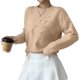 thumbnail image 3 of Suéteres de Cuello Redondo con Apliques Florales 3D para Mujer, Larga, Hombros Caídos, Elegantes Tops de Punto Color Champán L, 3 of 8
