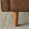 thumbnail image 5 of Ovios 69 Inch Sectional Sofa Couch Mid Century Modern Faux Leather Loveseat Sofa 3-Seater Small Couch for Living Room Office Apartment,Dark Brown, 5 of 6