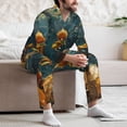 thumbnail image 5 of Wukai Whimsical Starry Night Scene Men's Long-Sleeve Pajama Set - Comfortable Sleepwear with Button-Down Shirt and Pants-Small, 5 of 6