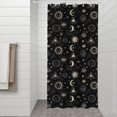 thumbnail image 2 of Black Gold Sun Moon Eye Triangle Pattern Shower Curtain 36"x72" ,Bathroom Decorative Shower Curtains Set with 12 Hooks,Modern Waterproof Washable Shower Curtain, 2 of 6