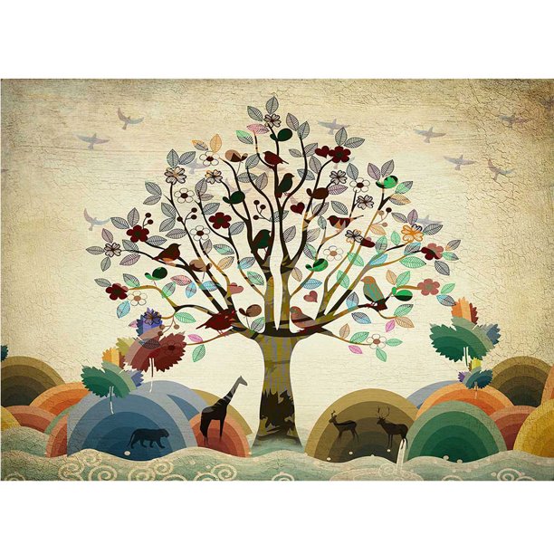 Taladro Diamond Painting (DE0545) 5D DIY Full Square Cross Stitch Craft Kit (Árbol 03) 50x70cm Hugtrwg Para estrenar