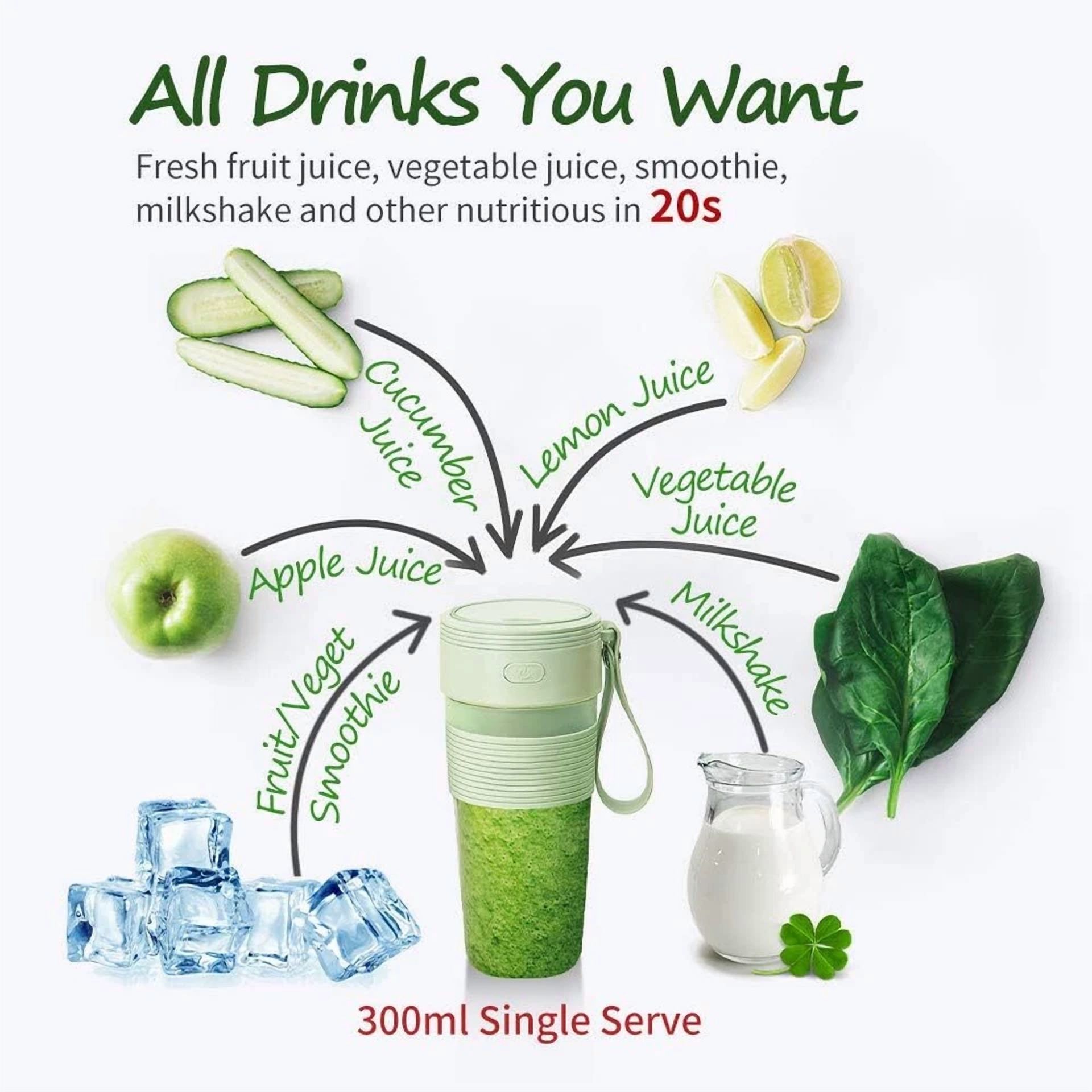 Portable Blender Juicer Cup Usb Rechargeable Smoothies Mixer Fruit Machine Us