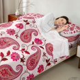 thumbnail image 3 of Erosebridal Girls Paisley Full Size Sheets, Pink Vintage Flower Bed Sheets, 4-Piece 1 Flat Sheet, 1 Fitted Sheet and 2 Pillowcases, 3 of 5