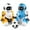 Blue + Orange, variant on Huanledash 2Pcs/Set Cartoon Electric Remote Control Music Dancing Soccer Battle Robot Toy
