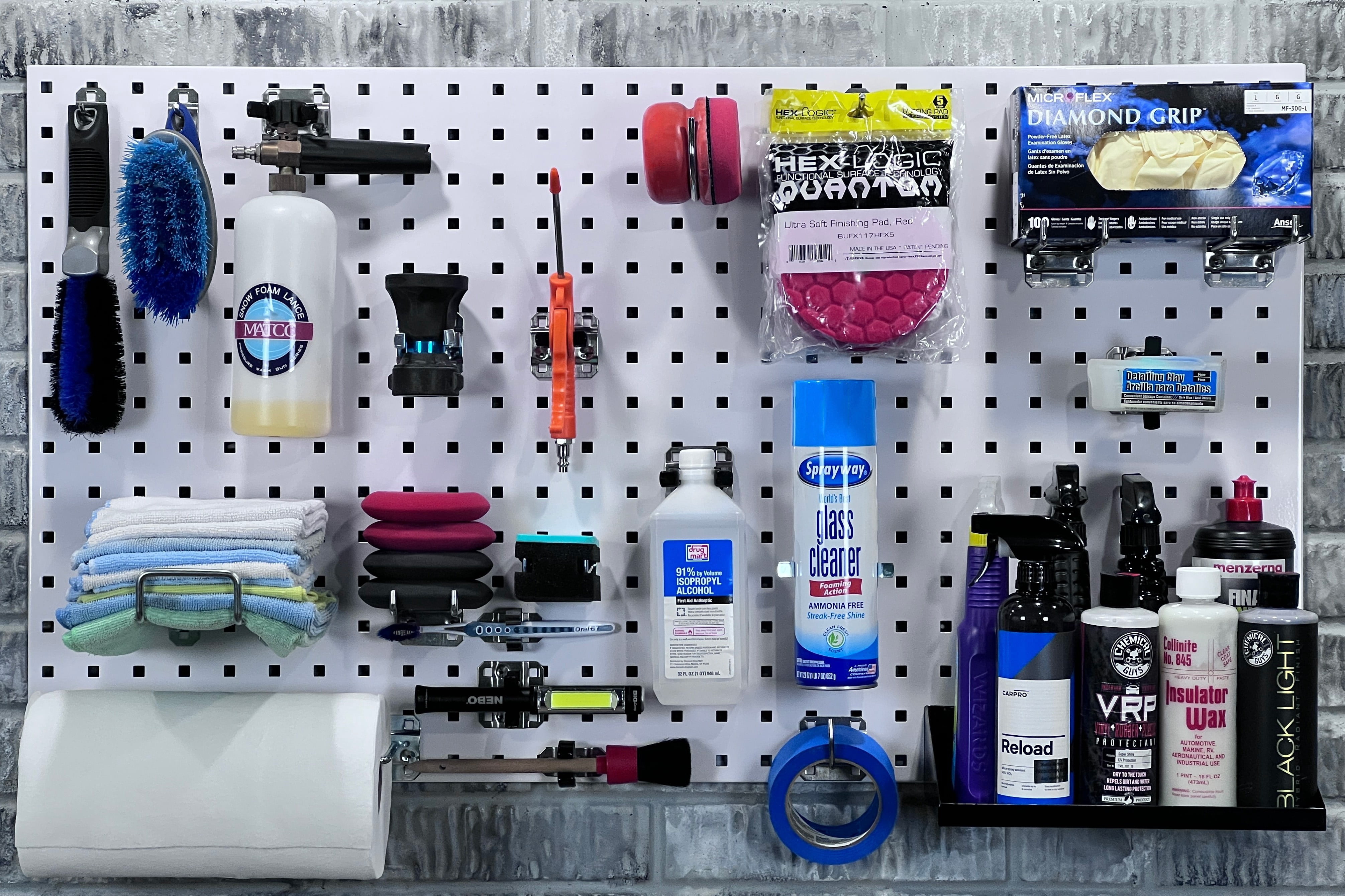 Triton Products LB2-W (2) White Epoxy 18-Gauge Steel Square Hole Pegboards with mounting hardware