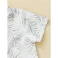 thumbnail image 6 of Wassery Baby Boys Summer Hawaiian Clothes Shorts Set Short Sleeve Lapel Leaves Print Shirt+Solid Color Shorts 2Pcs Toddler Boys Beachwear Outfits for 12M-5 Years, 6 of 9