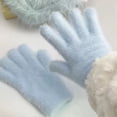 thumbnail image 5 of Plush Surface Full Finger Gloves, Soft Fuzzy Thermal Winter Gloves, Warm Five-Finger Design for Student Cycling, Daily Commute and Outdoor Cold Weather Protection Light Blue, 5 of 5