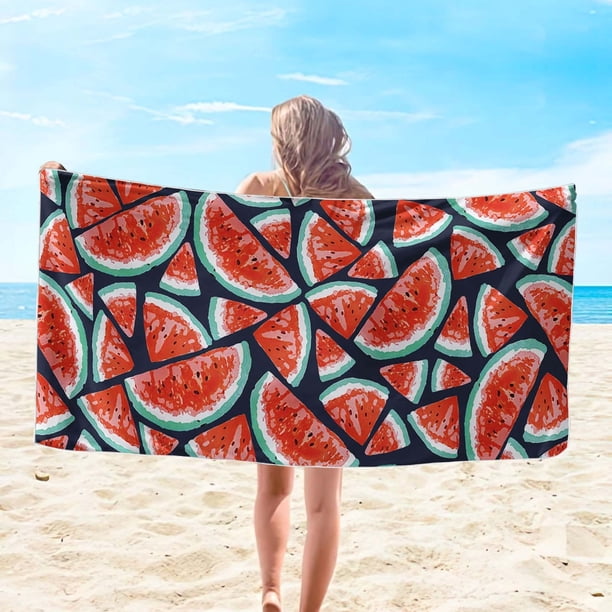 Microfiber Beach Towel Super Colorful Bath Towel Sandproof Beach Blanket Multi-Purpose Towel For Travel Swimming Pool 30x60 Inch