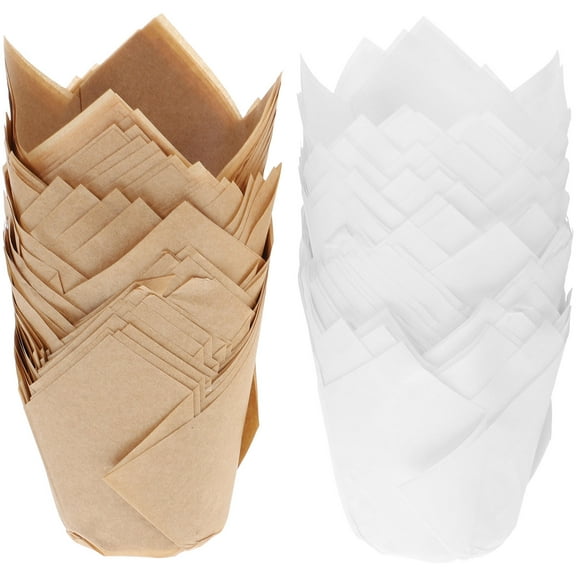 ETHZZLE 100Pcs Assorted Color Baking Paper Cups Cupcake Liners for Oven Microwave Use and Party Serving