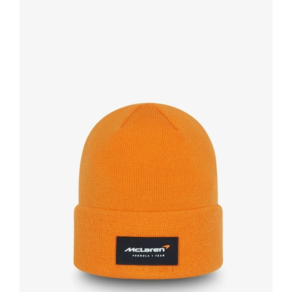 McLaren F1 Team Essential Logo Cuff Knit Beanie Hat Orange