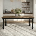 thumbnail image 4 of Furniture of America Millers 78" Solid Wood Rectangle Indoor Dining Table, Black, 4 of 10