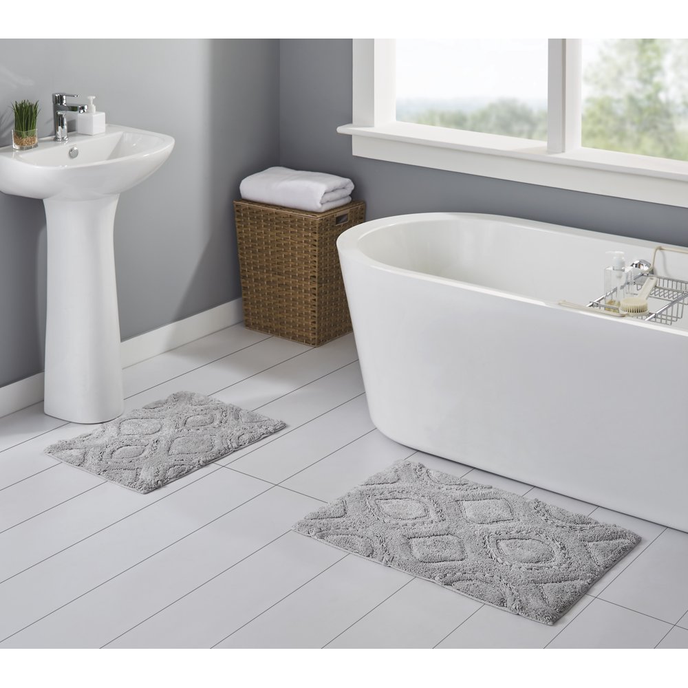 Better Homes & Gardens Cotton Ruffle Ogee 2Piece Cotton Bath Rug Set