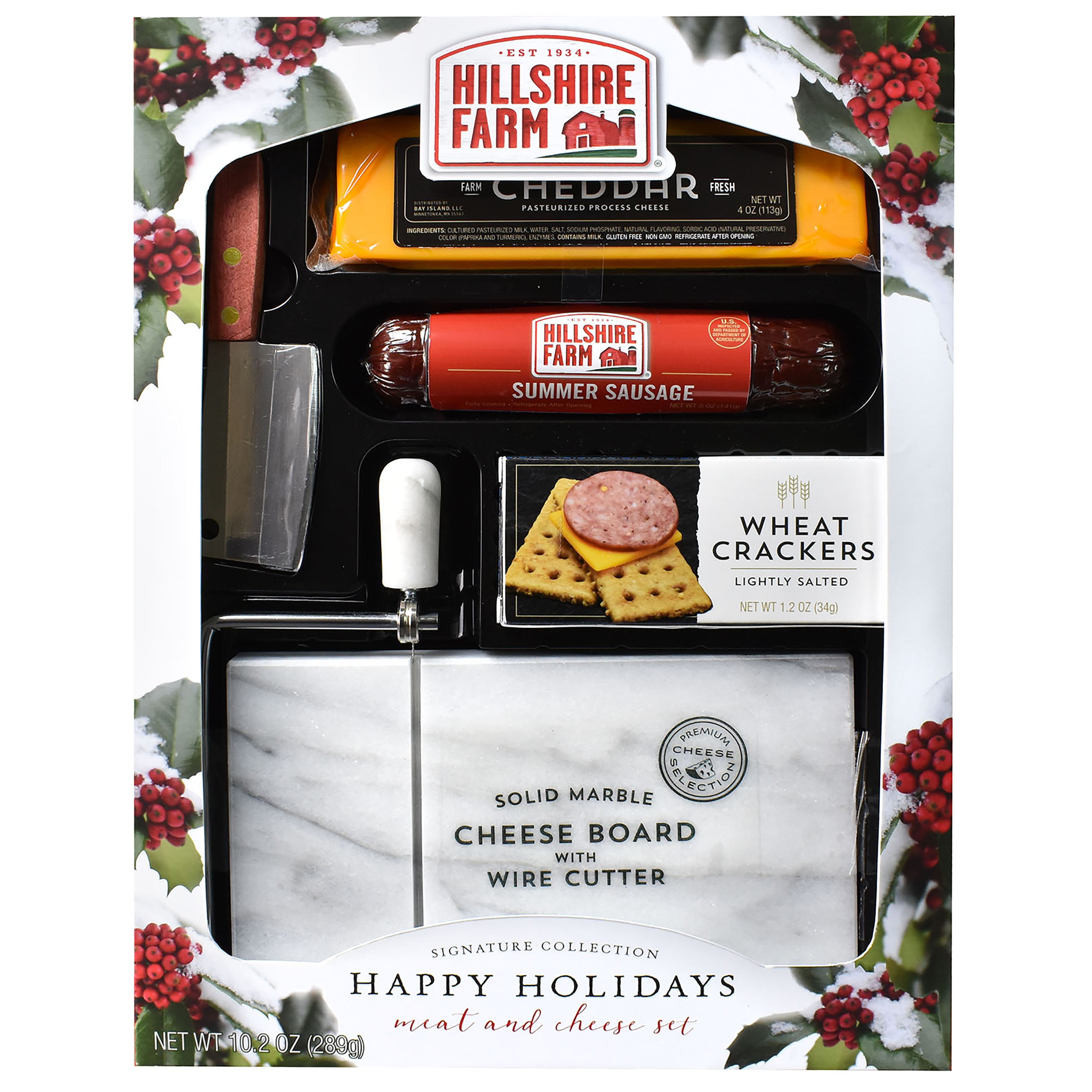 Hillshire Farm Marble Cheese Board Holiday Gift Box, Assorted Meat & Cheese, 10.2oz