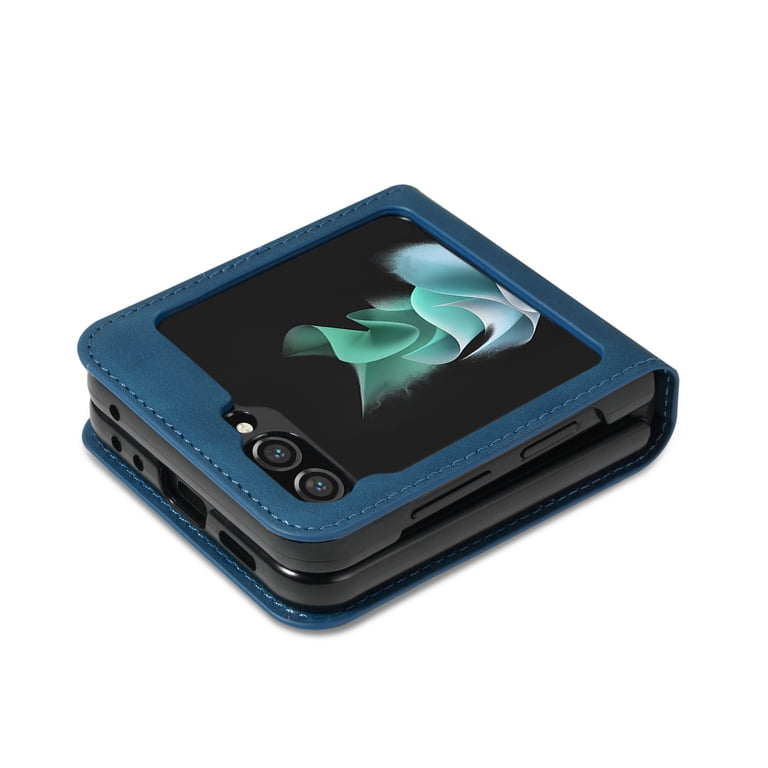 Compatible with Samsung Galaxy Z Flip 7 Wallet Case, [Card Holder Slot] TPU  Interior Protective PU Leather Folio Flip Cover for Samsung Galaxy Z Flip 7  5G, Blue - Walmart.com