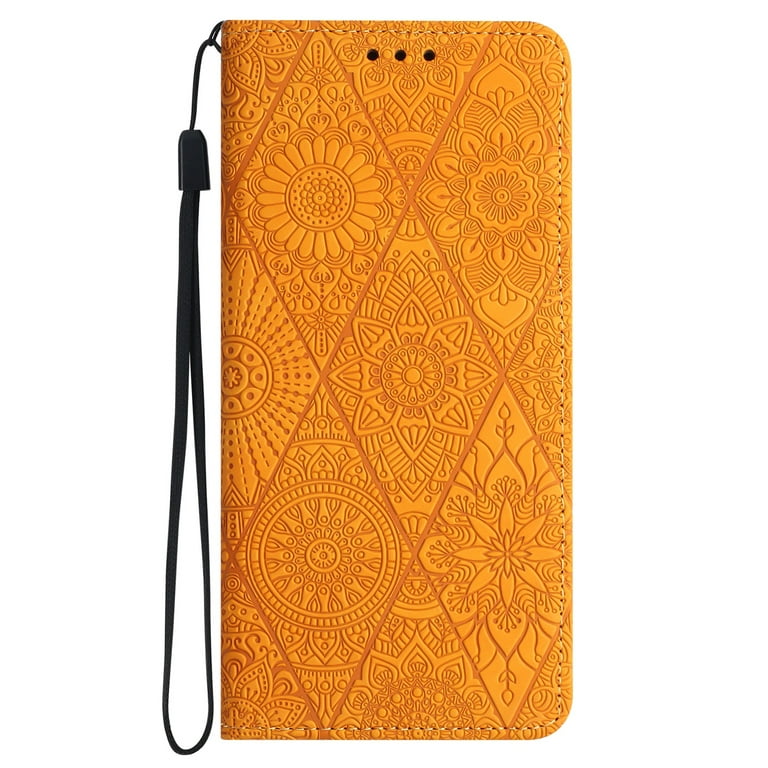 for iPhone 13 Leather Wallet Protective Cover,Folio Case Sunflower