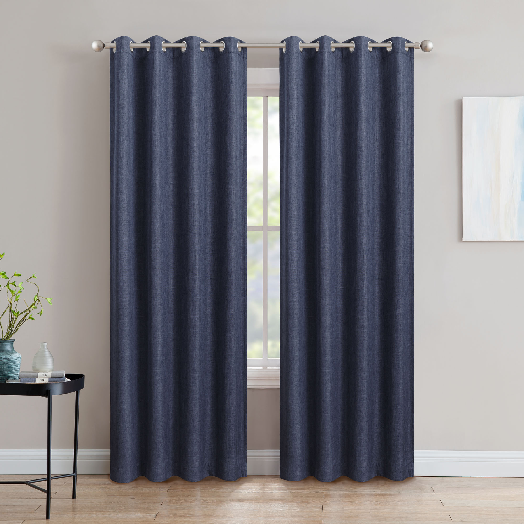 SUN+BLK Thermal Weave Blackout Grommet Single Curtain 52