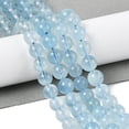 thumbnail image 2 of 2Strand Round Natural Aquamarine Bead Strands 8~9mm Hole: 1mm about 49pcs/strand 15.5 inch, 2 of 5