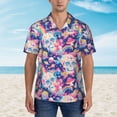 thumbnail image 2 of Fuzoiu Skull rainbow color space Print Hawaiian Shirt for Men, Summer Beach Casual Short Sleeve Button Down Shirts, Men’s Beach Summer Shirts with Pocket,Large, 2 of 7