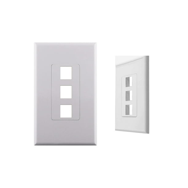 White 1 Gang Less Decora Wall Plate Cover With 3 Port Keystone Jack Insert Com - 3 Port Decora Wall Plate Insert White 1 Gang Less Decora Wall Plate Cover With 3 Port Keystone Jack Insert Com - 3 Port Decora Wall Plate Insert