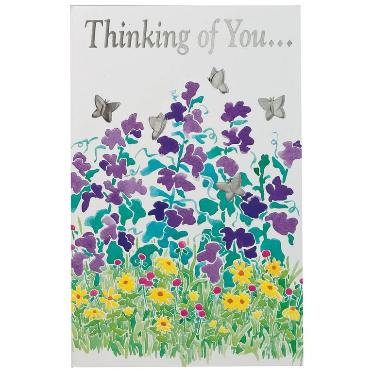 Small World Greetings Thinking of You Cards 24 Count - Blank Inside with White Envelopes - A2 Size 5.5 inch x 4.25 inch - Sympathy, Encouragement, Get