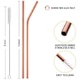 thumbnail image 3 of 4PCS Reusable Metal Straws, 10.4" Stainless Steel Straws with Bag and Cleaning Brush for 20/30 Oz for Tumblers (Rose Gold), 3 of 7