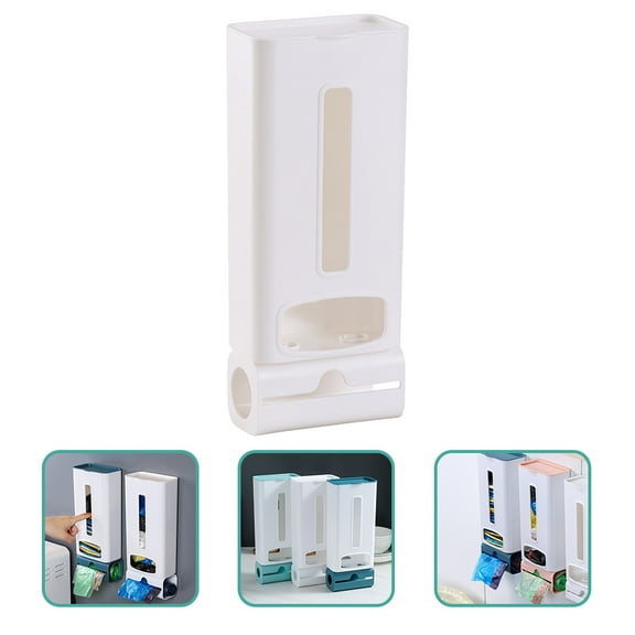 WINOMO 1Pcs Garbage Bag Dispenser Wall Mounted Plastic Rectangular Bag Storage for Kitchen