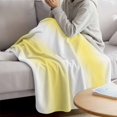 thumbnail image 3 of Lemon Yellow White Throw Blanket for Couch, Soft Lightweight Flannel Fleece Blanket, Gradient Vertical Stripes Geometric Microfiber Plush All Season Decorative Blankets Gifts for Sofa Bed 50"x60", 3 of 9