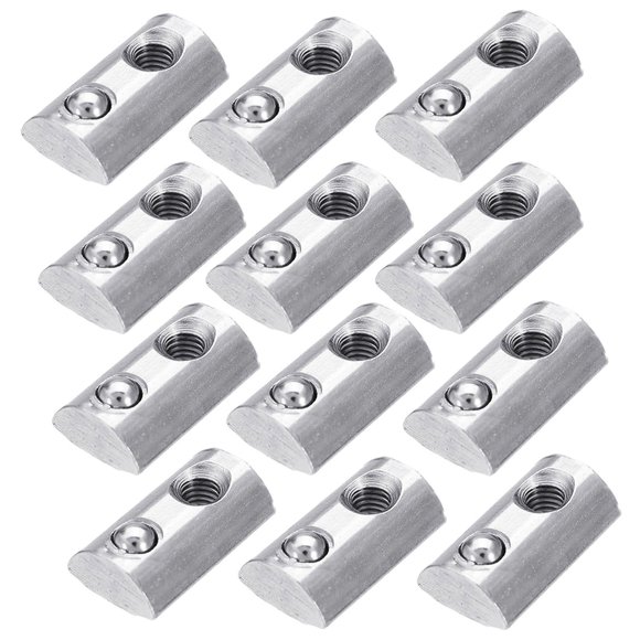 PZRT 12-Pack 3030 Series Roll-in Spring M4 T Nut, Roll Ball Elastic Nuts for 8mm T-Slot Aluminum Extrusion Profile