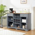 thumbnail image 4 of Modern Farmhouse Buffet Cabinet, Sideboard w/2 Drawers and Elegant Glass Door Cabinets, Wine and Glass Rack, Coffee Bar for Kitchen, Dining Room, 56.46"W*15.55"D*35.74"H 97833, 4 of 16