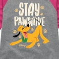 thumbnail image 3 of Disney Classics - Cats & Dogs - Stay Pawsitive  - Toddler And Youth Girls Raglan Graphic T-Shirt, 3 of 5