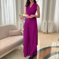 thumbnail image 2 of successthop Jumpsuit for Women Dressy Oversized V Neck Collar Sleeveless One Piece Belted Peplum Long Solid Lounge Wear, 2 of 6