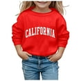 thumbnail image 1 of 2DXuixsh Sweat à Capuche pour Filles, Manches Longues, Imprimé, Rouge Taille 120, 1 of 3