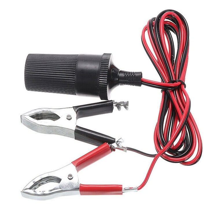 Battery Alligator Clips to Cigarette Lighter Adapter