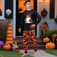 thumbnail image 5 of Yuaguia Family Matching Halloween Pajamas Set, Long Sleeve Black Ghost Print Top and Pumpkin Pants Sleepwear, Spooky Holiday Loungewear for Family Party, Home Outfits, Men XL, 5 of 5