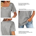 thumbnail image 2 of Puff manga corta cuello cuadrado camisas casuales elegantes para la oficina Amonsee Otros, 2 of 6