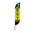 thumbnail image 4 of We Buy Gold Feather Flag(11.5Feetx2.5Feet) By Dreamcontroller | Outdoor Business Advertising Tall Flag | Weather-Resistant Knitted Swooper Flag | Made In Usa | Hd Print (Flag Only), 4 of 4