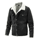 thumbnail image 1 of Chaqueta de terciopelo de cordero de longitud media de invierno para hombre más abrigo cálido de terciopelo abrigo informal Pompotops  oipoqjl12950, 1 of 8