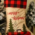 thumbnail image 6 of 2Pcs Burlap Christmas Stocking Red and Black Plaid Cuff Mantel Decoration Gift Holder for Party Family Holiday Xmas, 6 of 6