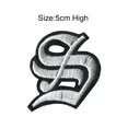thumbnail image 1 of Gothic Letters Embroidery Iron On Patches Color Optional Alphabet Appliques For Clothing Decor, 1 of 6