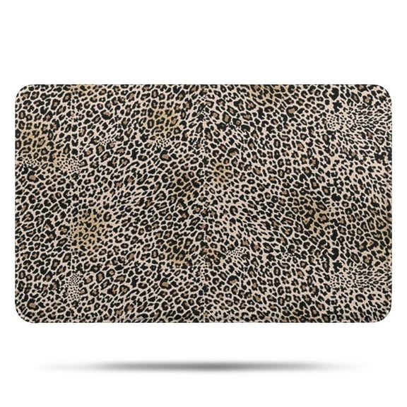Black and Tan Leopard Print Bathroom Rugs Mat,Non Slip Microfiber Bathroom Rug,Rubber Backing,Soft Bathroom Mats for Bathroom Floor,Tub and Shower,17x27in(43x68cm)