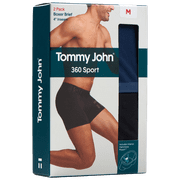 Tommy John Trunk 360 Sport with 4 Inseam, 4-Way Stretch, Mesh Cooling Zones, and Moisture-Wicking Fabric (2-Pack, Dress Blues / Black, Small)
