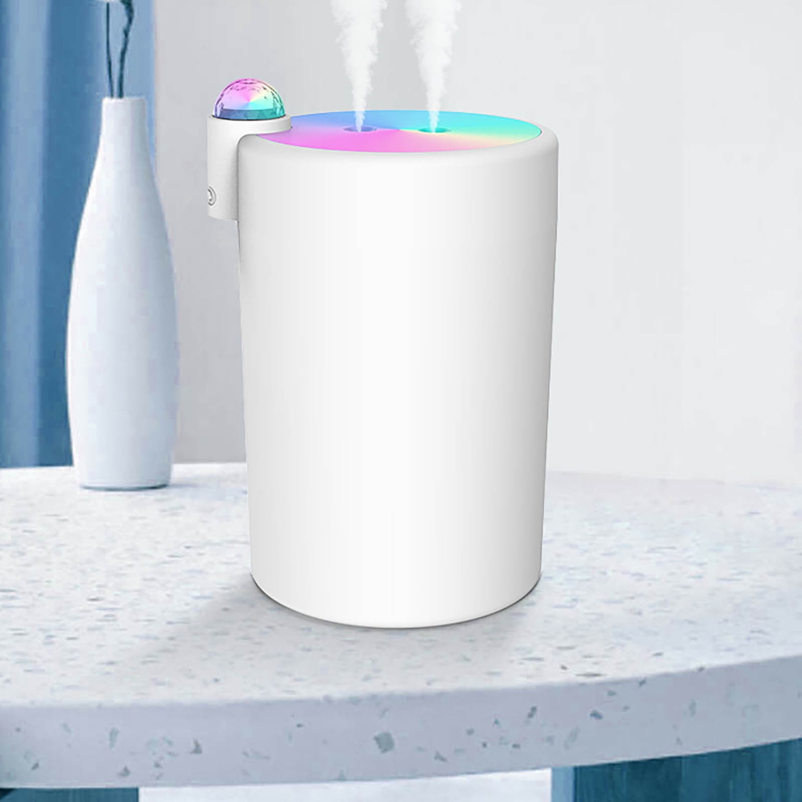 Camnix Humidifiers For Bedroom, 2L Cool Mist Humidifier For Bedroom, USB Portable Desk Humidifier, Quiet Humidifier With 2 Mist Modes And 7-Color Light