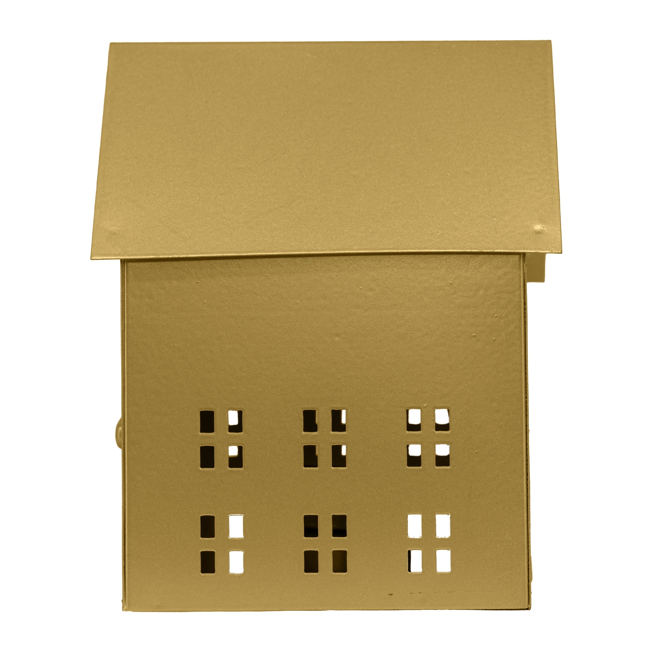 My Texas House Metal House Tealight Candle Holder Christmas Decoration, Gold, 6"