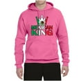thumbnail image 2 of Wild Bobby Mexican King Latin Pride Unisex Graphic Hoodie Sweatshirt, Neon Pink, Large, 2 of 5
