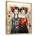 thumbnail image 2 of Designart "The Two Coral and Blue Mexican Art" Animals Floater Framed Wall Art Print, 2 of 7