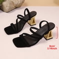 thumbnail image 4 of SBYOJLPB Women's Sandals Fashionable Casual Beach Outerwear Two-Way Sandals Versatile Solid Color Open Toe Unusual Heels High-Heeled Sandals, 4 of 9